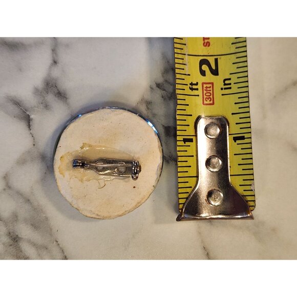 Vintage Patriotic Star Brooch Glass Pin With American Flag Design - Picture 4 of 4